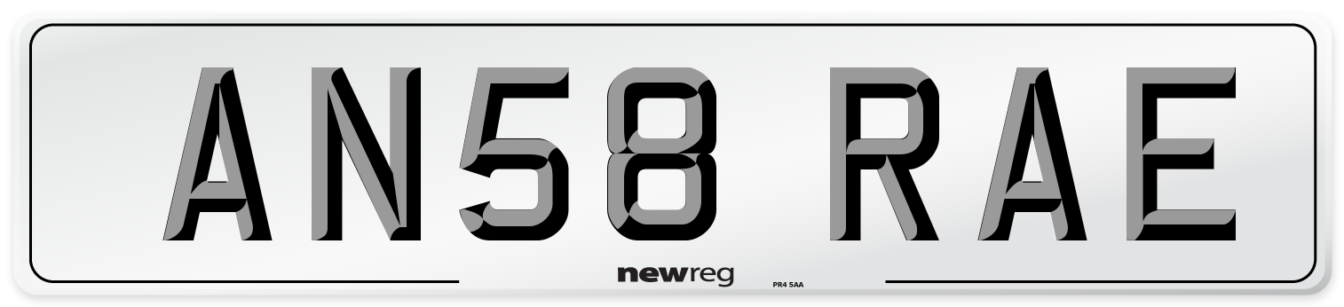 AN58 RAE Number Plate from New Reg